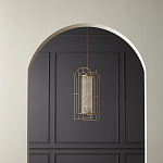 Люстра золотая с внутренним цилиндром из хрустальных бусин Romantic Lantern варинант исполнения - 3 | Loft Concept в Кирове