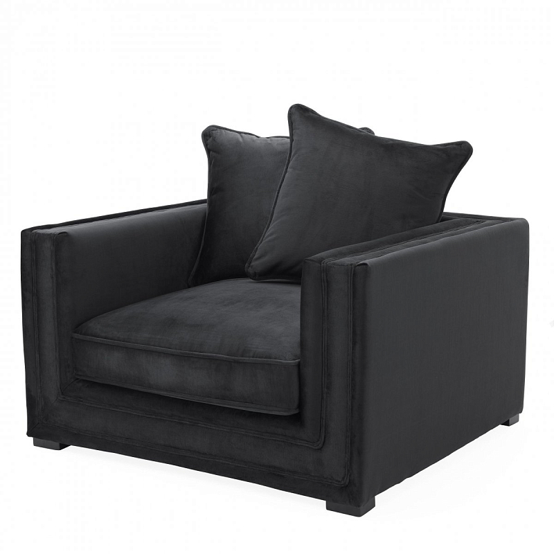 Кресло Eichholtz Chair Menorca Black Черный Кресло Eichholtz Chair Menorca Black Черный в Кирове | Loft Concept