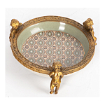 Чаша фарфоровая на бронзовых ножках в виде ангелов Porcelain Angels of Paradise варинант исполнения - 3 | Loft Concept в Кирове