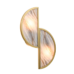 Бра с двумя полукруглыми плафонами из искусственного алебастра в бронзовой оправе Marbella варинант исполнения - 7 | Loft Concept в Кирове