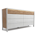 Комод 8 ящиков с подсветкой на рельефном фасаде Warm Industrial варинант исполнения - 2 | Loft Concept в Кирове