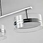 Люстра светодиодная с 4-мя круглыми прозрачными плафонами цилиндрической формы из акрила и стекла с пультом для регулировки света Glass Lamp Chromium варинант исполнения - 2 | Loft Concept в Кирове