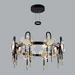 Люстра подвесная круглая черного цвета с круглыми прозрачными плафонами Virelia  варинант исполнения - 3 | Loft Concept в Кирове