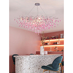 Люстра овальная с розовыми стеклянными подвесками в форме капель FAIRYTREE Light варинант исполнения - 3 | Loft Concept в Кирове