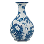 Ваза с мотивами цветущего сада с попугаями Blue Vase Inspired by Nature варинант исполнения - 2 | Loft Concept в Кирове