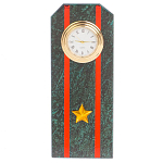Часы погон ВС подарочные настольные из натурального камня Змеевик Military Clock варинант исполнения - 7 | Loft Concept в Кирове