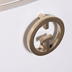 Тумбочка белая овальная с мраморной столешницей Thoroughbass варинант исполнения - 5 | Loft Concept в Кирове