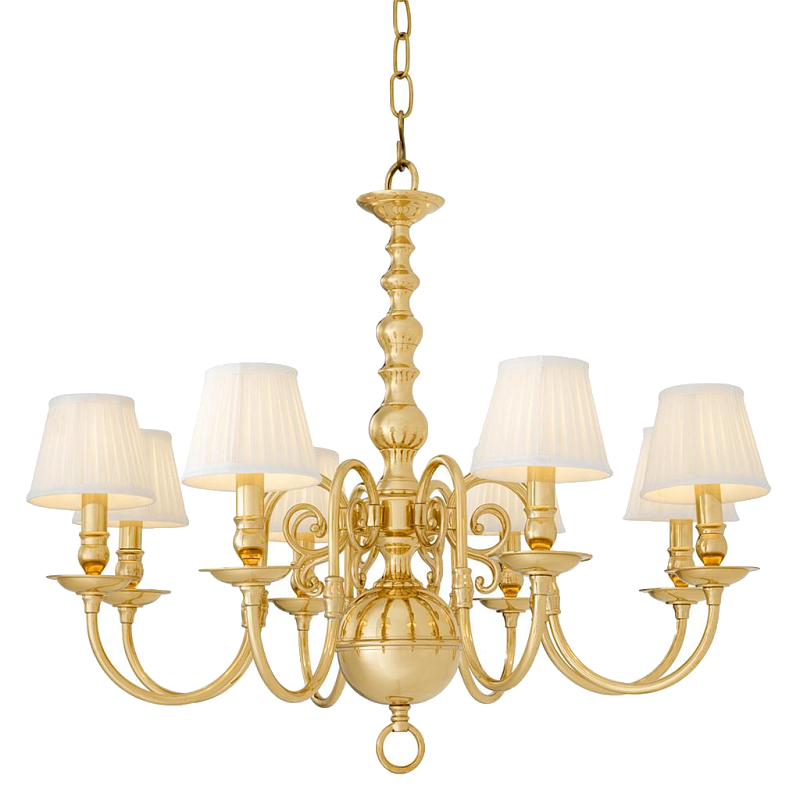 Люстра Eichholtz Chandelier Bourbon Brass Латунь Белый Черный в Кирове | Loft Concept 
