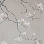 Обои ручная роспись Magnolia Canopy Original Colourway on Oyster Shell metallic silk варинант исполнения - 2 | Loft Concept в Кирове
