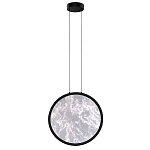 Светодиодный подвесной светильник круглой формы с металлической рамой черного цвета Marble Glow 47 варинант исполнения - 2 | Loft Concept в Кирове