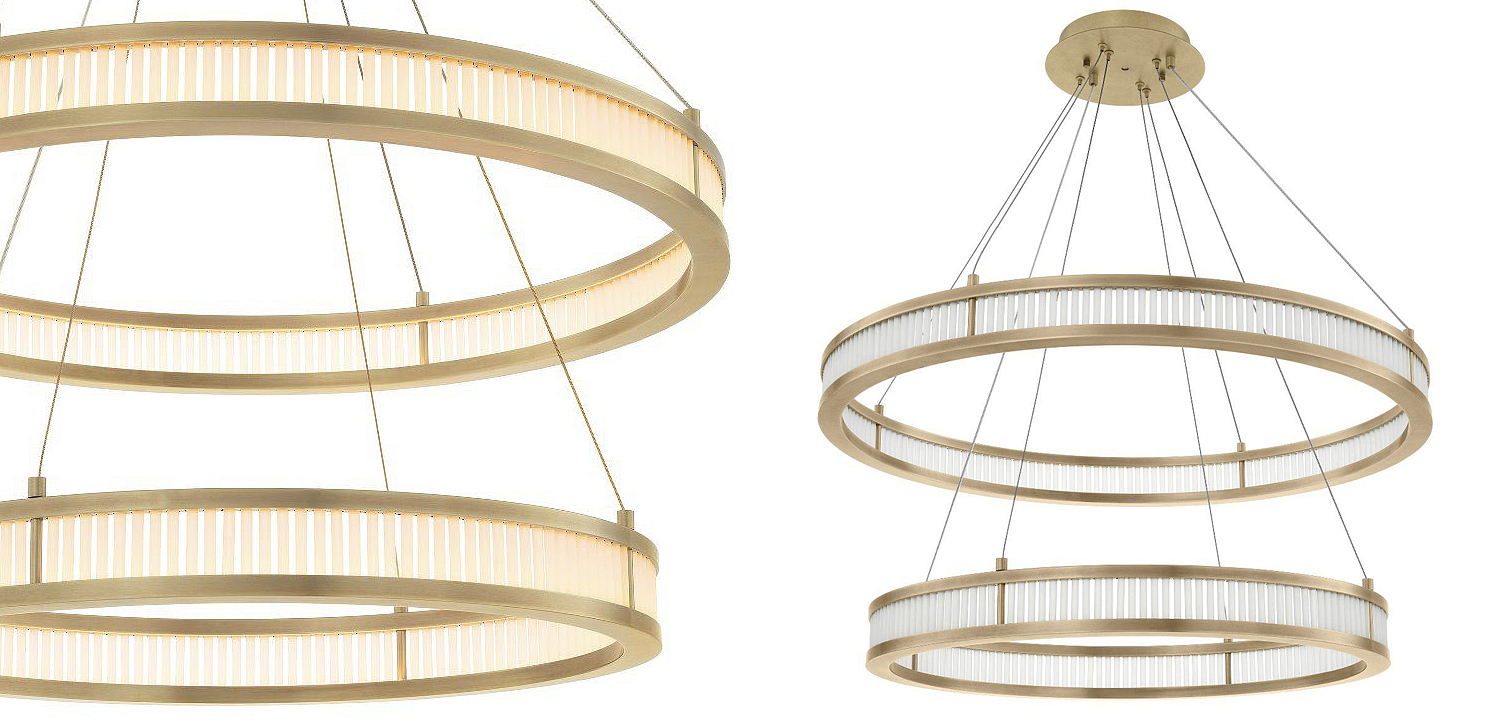 Люстра Eichholtz Chandelier Damien Double Brass Люстра Eichholtz Chandelier Damien Double Brass - Loft-Concept в Кирове