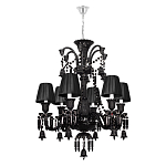 Люстра подвесная с плиссированными абажурами и множеством подвесок черного цвета Диаметр 62 см Lustre Reverie варинант исполнения - 1 | Loft Concept в Кирове