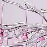 Люстра серебрянная с розовыми стеклянными подвесками в форме капель FAIRYTREE Light варинант исполнения - 6 | Loft Concept в Кирове