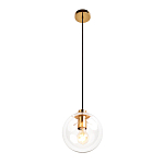 Подвесной светильник со стеклянным прозрачным плафоном в форме шара и золотыми металлическим акцентами 20 ClassiCon варинант исполнения - 2 | Loft Concept в Кирове