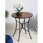 Столик приставной с круглой столешницей на металлическом черном основании Scenical Table варинант исполнения - 2 | Loft Concept в Кирове