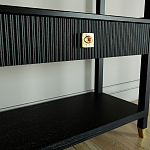 Стеллаж Elsa Dreams Black со стеклянными полками и ящиком варинант исполнения - 5 | Loft Concept в Кирове