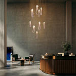 Подвесной светильник белого цвета с изогнутым плафоном Flow Loop варинант исполнения - 8 | Loft Concept в Кирове