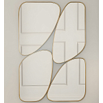 Зеркало в ассиметричной раме золотистого цвета Chaotic варинант исполнения - 2 | Loft Concept в Кирове