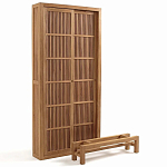 Шкаф из массива тика Okino Wood Cabinet варинант исполнения - 3 | Loft Concept в Кирове