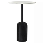 Кофейный столик с белой мраморной столешницей на черном основании Tall Coffee Black and White Table варинант исполнения - 3 | Loft Concept в Кирове