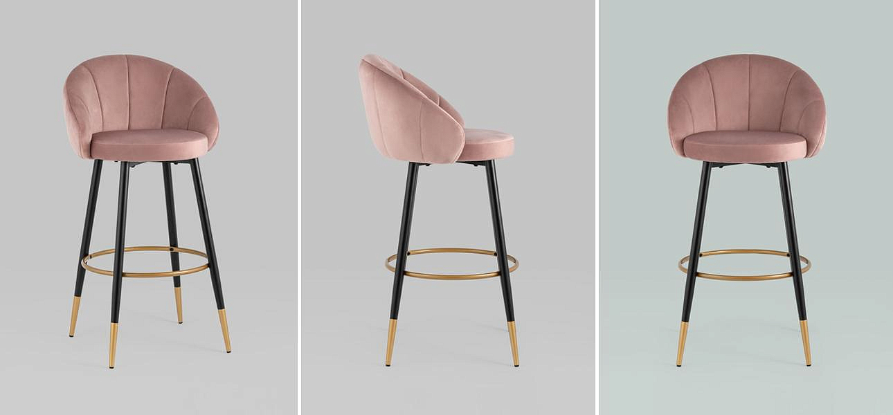 Барный Стул Alberto Chair Розовый Велюр Барный Стул Alberto Chair Розовый Велюр - Loft-Concept в Кирове