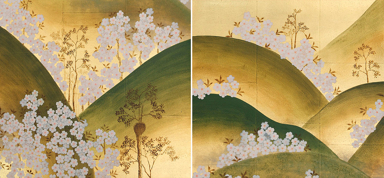 Обои ручная роспись Kiso Mountains Special Colourway on Deep Rich Gold gilded tea paper Обои ручная роспись Kiso Mountains Special Colourway on Deep Rich Gold gilded tea paper - Loft-Concept в Кирове