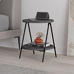 Стол приставной с 2-мя круглыми столешницами цвета антрацит ESSEL SIDE TABLE ANTHRACITE варинант исполнения - 3 | Loft Concept в Кирове