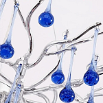 Люстра овальная с синими стеклянными подвесками в форме капель FAIRYTREE Light варинант исполнения - 1 | Loft Concept в Кирове