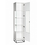 Шкаф-витрина белая с полками и стеклянной дверью Strict Lines варинант исполнения - 2 | Loft Concept в Кирове