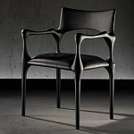 Стул дизайнерский с плетеным сидением Kronos Dining Chair Black варинант исполнения - 3 | Loft Concept в Кирове