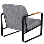 Кресло серый велюр с жесткими подлокотниками на полозьях Ashton варинант исполнения - 3 | Loft Concept в Кирове