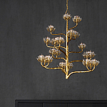 Люстра золотая в виде растения Golden Flower Glade варинант исполнения - 6 | Loft Concept в Кирове