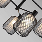 Люстра потолочная с абажурами из металлической сетки Loft Grid Pendant Gold варинант исполнения - 6 | Loft Concept в Кирове