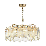 Люстра подвесная круглая с хрустальными овальными подвесками Harmonica варинант исполнения - 2 | Loft Concept в Кирове