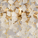 Люстра подвесная золотого цвета с декоративными ветвями и прозрачными рельефными подвесками FAIRYTREE Light варинант исполнения - 9 | Loft Concept в Кирове