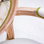 Стул с подлокотниками золотистый из бука с изображением птиц и цветов Blooming Red Birds варинант исполнения - 2 | Loft Concept в Кирове