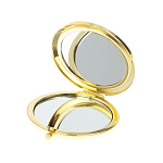 Зеркало карманное складное круглое из натурального камня Малахит с Хризоколлой в подарочной упаковке Gold Stone Mirrors варинант исполнения - 3 | Loft Concept в Кирове