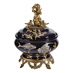 Шкатулка черного цвета с бронзовым ангелом Eden Garden варинант исполнения - 1 | Loft Concept в Кирове