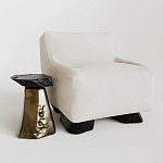 Кресло Cannes с мягкой обивкой букле молочного цвета  варинант исполнения - 2 | Loft Concept в Кирове