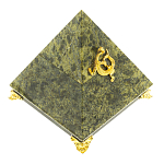 Шкатулка пирамида из натурального камня змеевик Stone Casket варинант исполнения - 1 | Loft Concept в Кирове