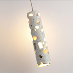 Подвесной светильник с цилиндрическим белым бетонным плафоном Terrazzo Light варинант исполнения - 5 | Loft Concept в Кирове