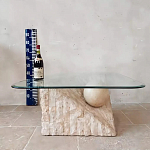 Дизайнерский журнальный стол в виде раковины с жемчужиной под прозрачной столешницей Fahin варинант исполнения - 3 | Loft Concept в Кирове