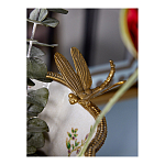 Ваза из фарфора черная с цветочной росписью и бронзовой стрекозой Spring Garden варинант исполнения - 6 | Loft Concept в Кирове