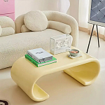Дизайнерский журнальный стол жёлтый округлой формы Bonyn варинант исполнения - 1 | Loft Concept в Кирове
