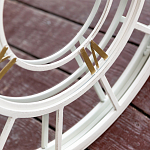 Зеркало настенное в белой металлической раме в виде часов Mirror Tower Clock варинант исполнения - 3 | Loft Concept в Кирове