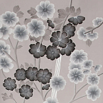 Обои ручная роспись Anemones in Light Dusk colourway on Lilac Hint slub silk варинант исполнения - 2 | Loft Concept в Кирове