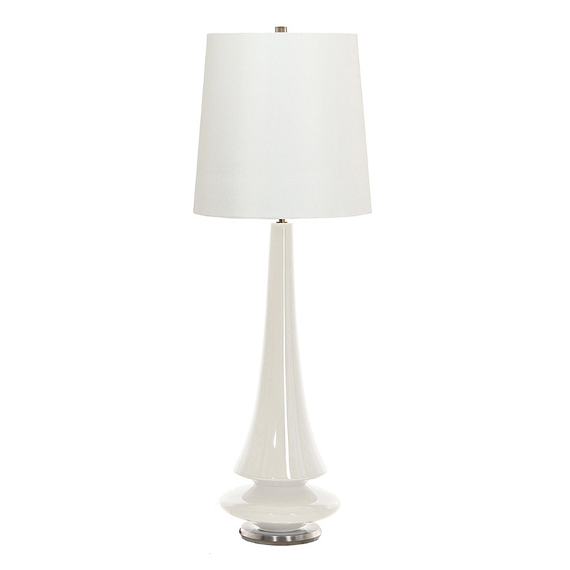 Настольная лампа белого цвета с высоким основанием из фарфора Elstead Lighting Белый в Кирове | Loft Concept 