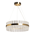 Люстра круглая золотого цвета с прозрачными рельефными стеклянными вставками Textured Glass Chandelier варинант исполнения - 2 | Loft Concept в Кирове