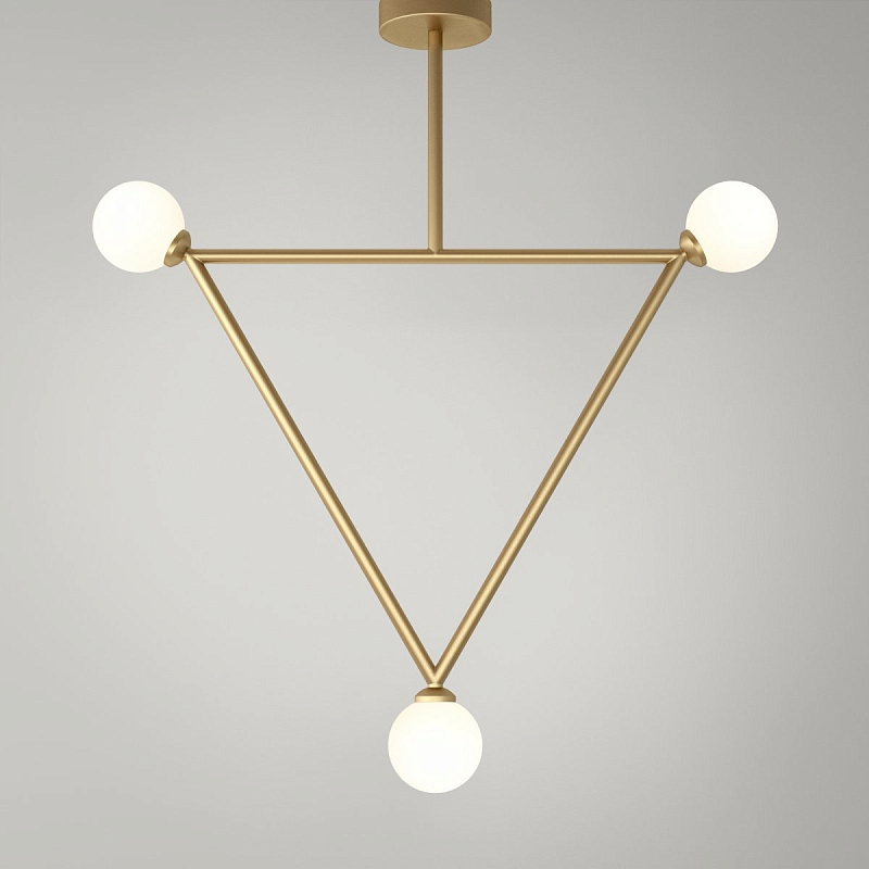 Люстра Areti Triangle Pendant Золотой Белый Люстра Areti Triangle Pendant Золотой Белый в Кирове | Loft Concept