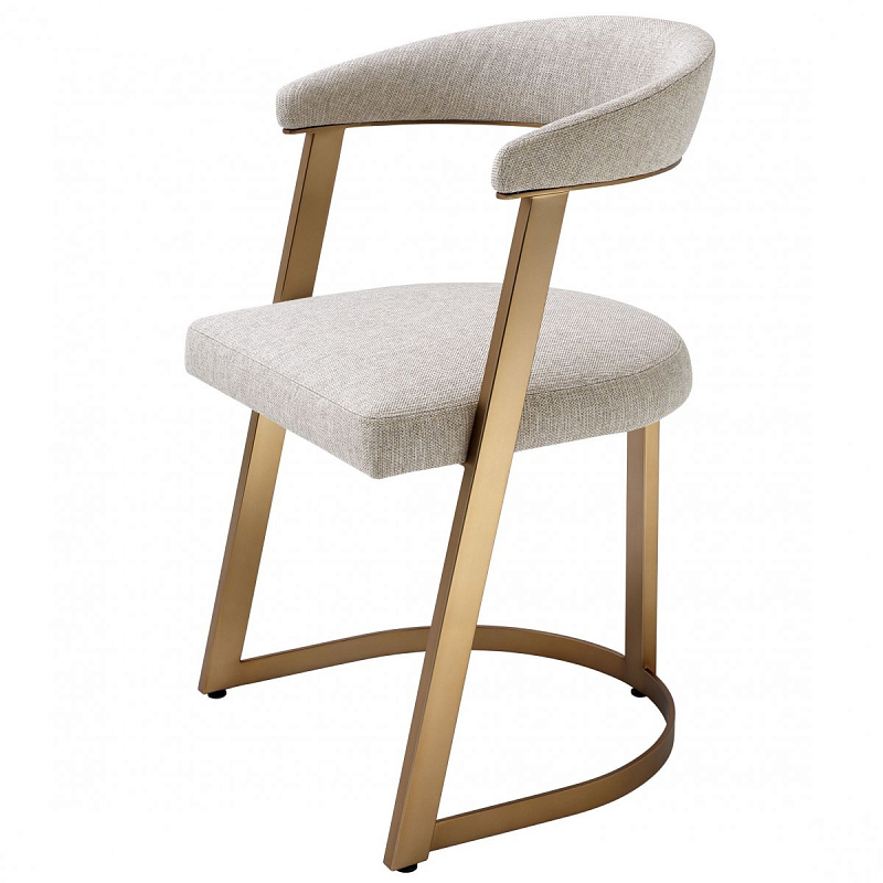 Стул Eichholtz Dining Chair Dexter Латунь Бежево-серый Стул Eichholtz Dining Chair Dexter Латунь Бежево-серый в Кирове | Loft Concept